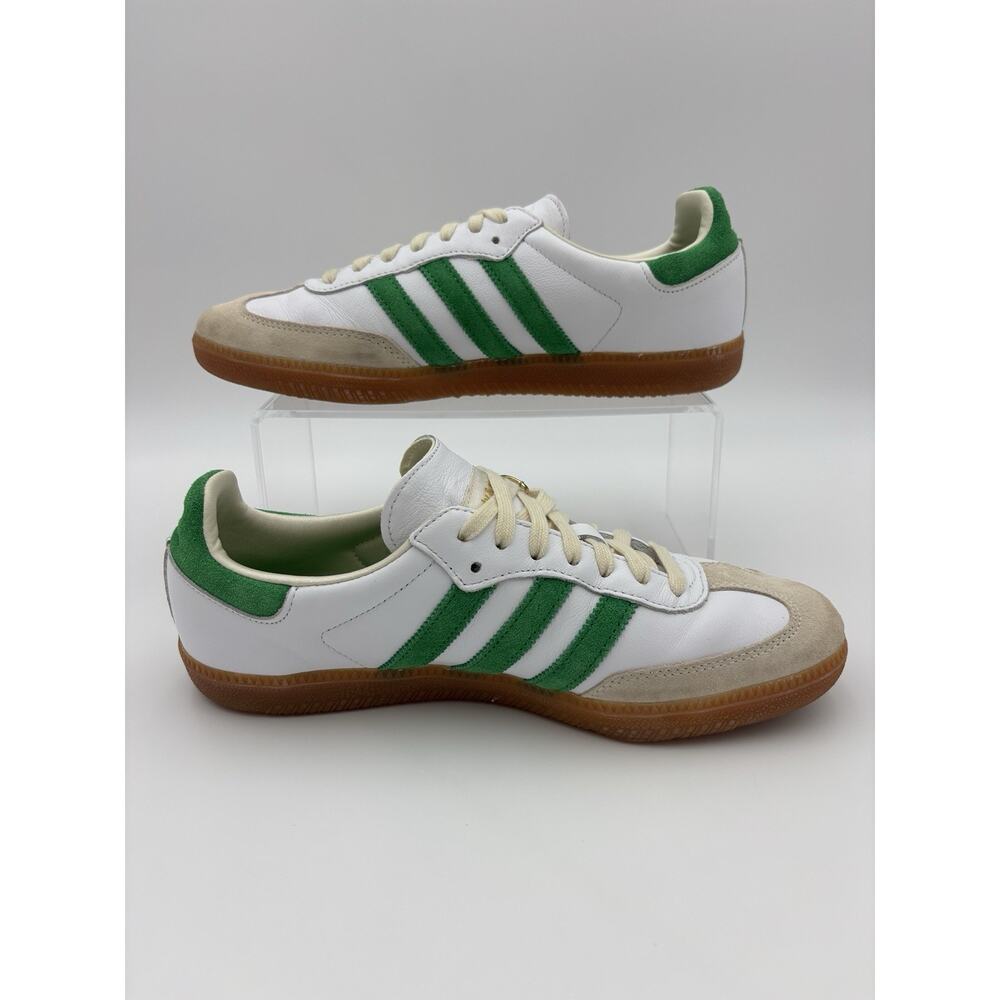 Adidas x Sporty & Rich Collab Sambas Sneakers White Green Leather Womens Size 8 - Picture 16 of 16